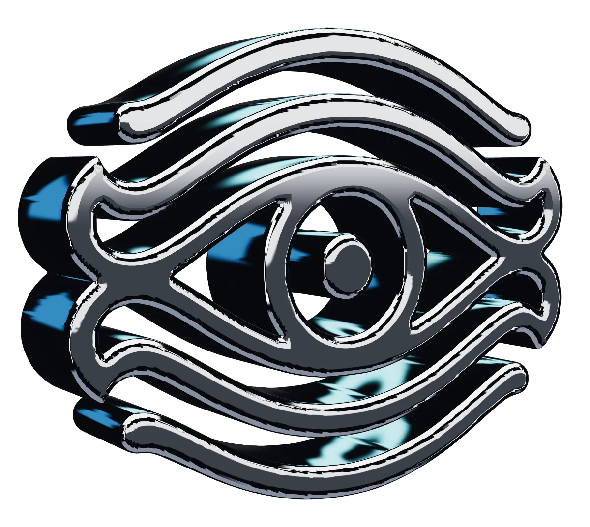 The Photism logo as a 3D chrome model made with the 3D logo generator